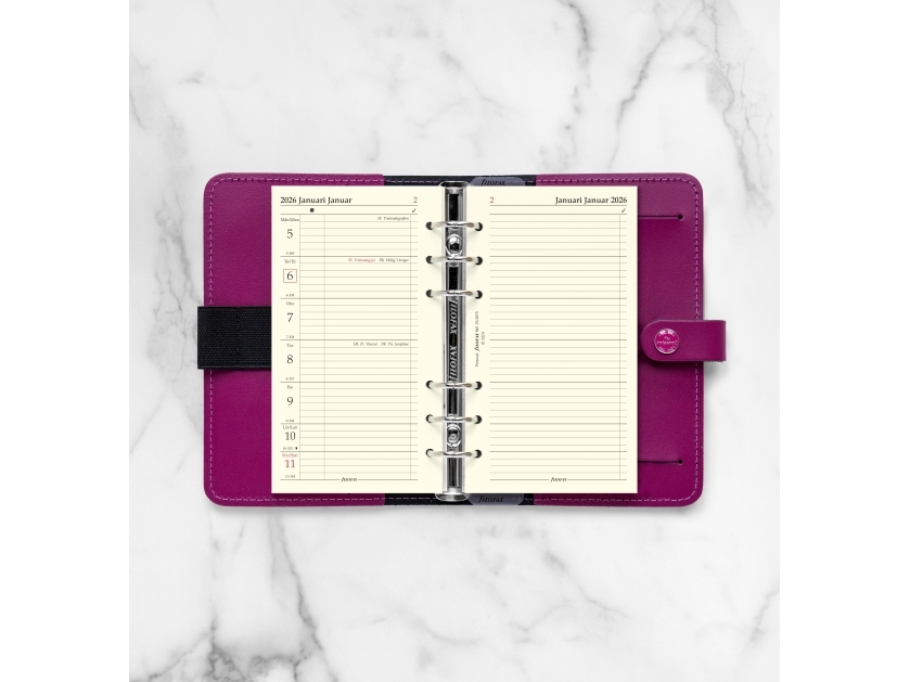Filofax Nachfüllblock Personal 2026 Woche Pro Seite + Notizen Schwedisch/Dänisch/Norwegisch