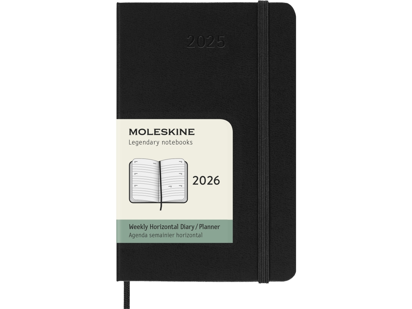 Moleskine 2026 12-Month Weekly Horizontal Pocket Hardcover Notebook: Black (4, 1900) | Moleskine
