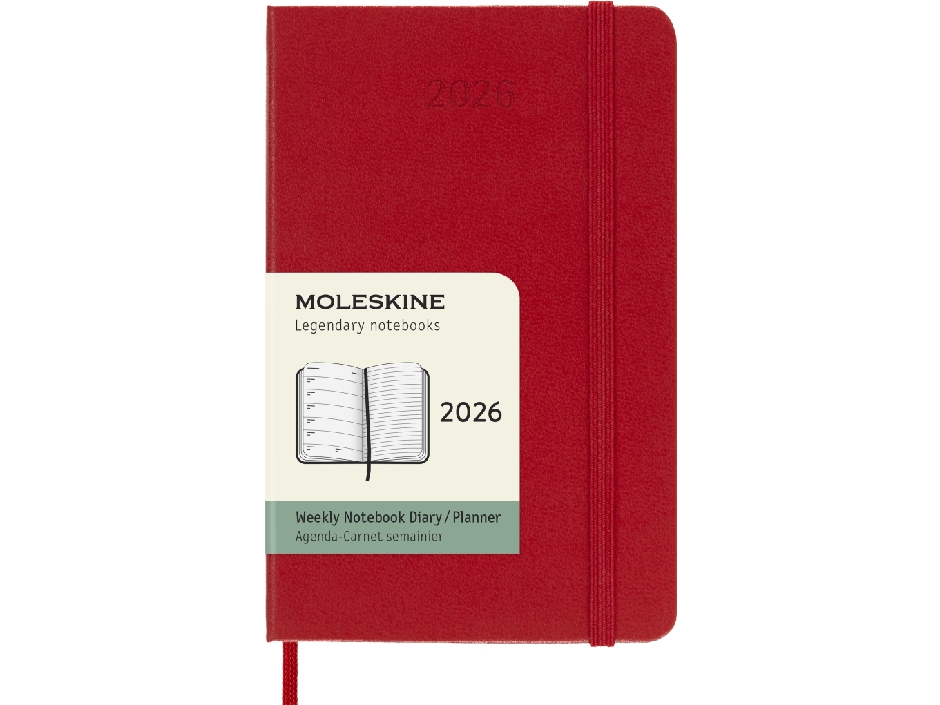 Classic Hard 12M Woche Note Tasche Rot 2026