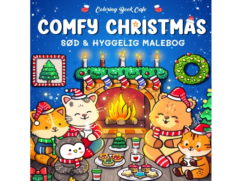 Malebog: Comfy Christmas - Cozy Coloring Coloring Book Cafe | Skola & Hobby - Till skolväskan - Målarböcker | GameStuff