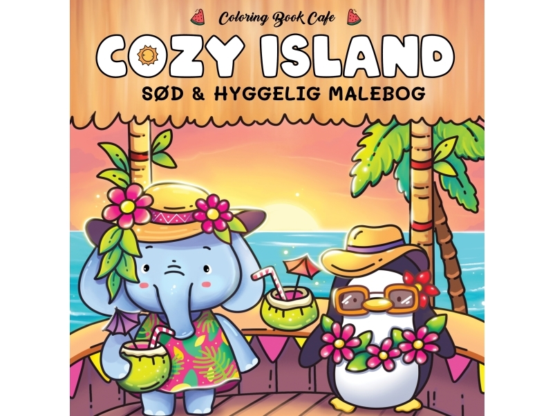 Malebog: Cozy Island - Cozy Coloring Coloring Book Cafe | Skola & Hobby - Till skolväskan - Målarböcker | GameStuff