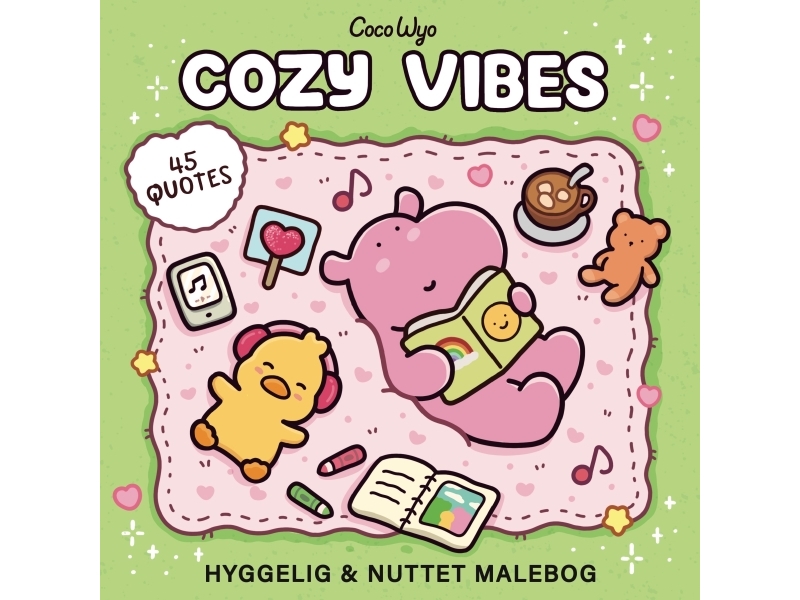 Målarbok: Cozy Vibes - Cozy Coloring Coco Wyo | Skola & Hobby - Till skolväskan - Målarböcker | GameStuff