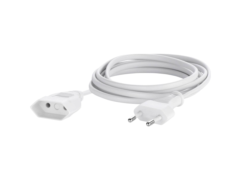 Conrad Sy-5042684 Strom Verlängerungskabel 2.5 A Weiß 2.00 M H03vvh2-F 2X 0.75, 2 M, Indendørs, Type C, Type C, Lige, Ip20