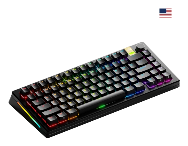 Glorious Gaming GMMK 3 PRO HE 75% Prebuilt, Trådløs, RF trådløs + Bluetooth, Mekanisk, QWERTY, RGB LED, Sort