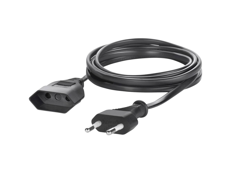 Sygonix SY-5042686 Strömförlängningskabel svart 5,00 m H03VVH2-F 2X 0,75 mm² | EL Artiklar - Kablar och ledningar - Förlänga kabel och trådar | GameStuff