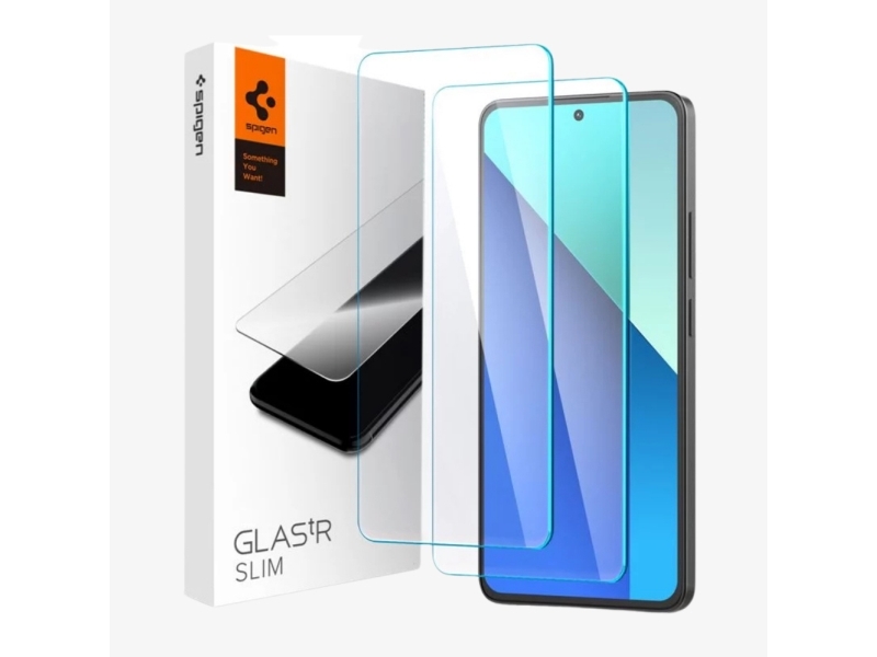 Spigen Glas.Tr Slim - Handy Displayschutzfolie - Glas (2Er Pack) - Für Xiaomi Redmi Note 13