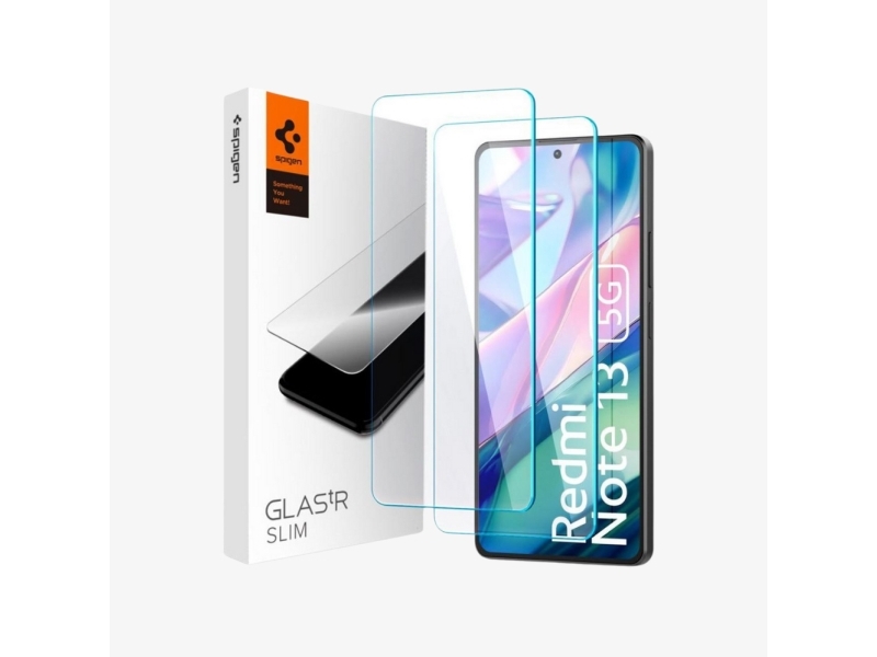 Spigen Glas.Tr Slim, Xiaomi, Redmi Note 13 5G, Kratzresistent, Staubresistent, Bruchfest, Transparent, 2 Stück(E)