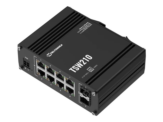 Teltonika TSW210 - Switch - industriell - ohanterad - 8 x 10/100/1000 + 2 x SFP - DIN-skenmonterbar, bordsmonterbar | Datortillbehör - Nätverk - Switchar | GameStuff