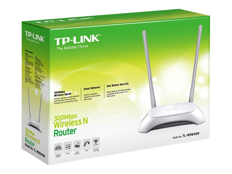 Tp-Link Tl-Wr840n - Trådløs Router 4-Port Switch 2,4 Ghz