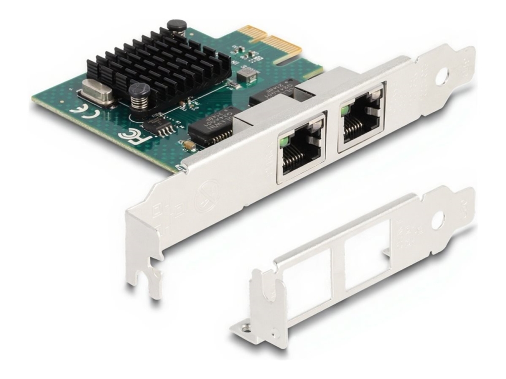 Delock - Netværksadapter - Pcie 2.0 Lavprofil - Gigabit Ethernet X 2