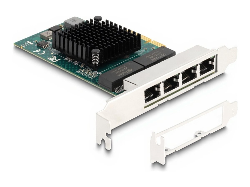 Delock Pci Express X4 Karte Zu 4 X Rj45 Gigabit Lan Bcm, Pcie, Rj-45, Weiblich, Pcie 2.0, Grau, Pc