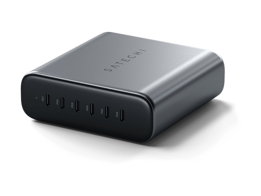 Satechi - Strömadapter - 200 Watt - Power Delivery 3.0 + PPS, PD 3.1/PPS, QC 4.0+ - 6 utdatakontakter (24 pin USB-C) - Europa | Tele & GPS - Batteri & Laddare - Laddare | GameStuff
