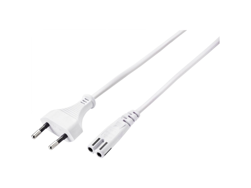 Conrad Sy-5044218 Strom Netzkabel Weiß 5.00 M, 5 M, Strømstik Type C, C7 Forbinder, 230 V, 2.5 A