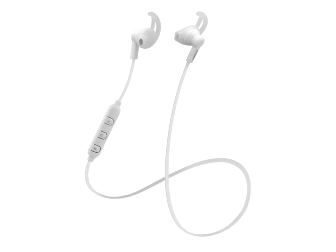 Streetz Stay-In-Ear Bt Hovedtelefoner Med Mikrofon Og Medie/Svar Knapper, Hvid, Trådløs, Opkald/Musik/Sport/Hverdag, 20 - 20000 Hz, 20 G, Headset, Hv