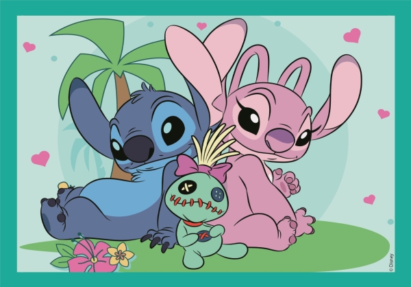 Clementoni Puzzle Supercolor 4In1 Disney Stitch - 72 Teile Insgesamt (21745)