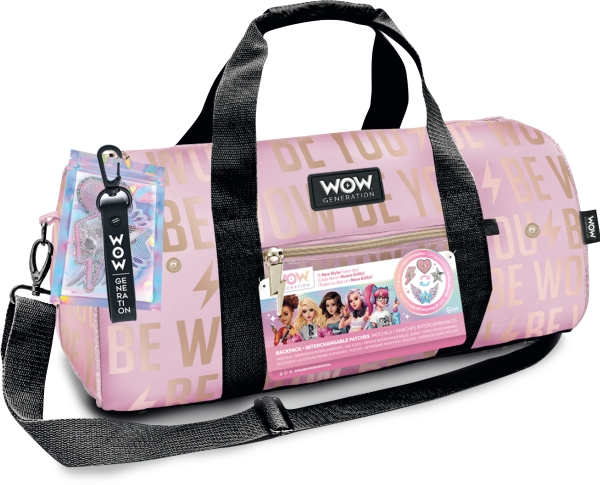 WOW® Generation, Duffle gymväska med patches, 43x22cm | Hälsa - Tillbehör - Sportväskor | GameStuff