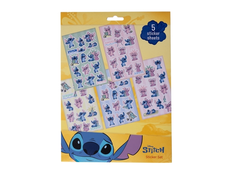 Stitch klistermærkesæt med 5 x 20 klistermærker