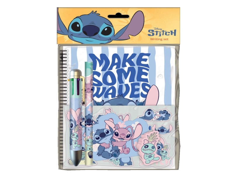 Stor - Stitch Skrivesæt - Flerfarvet Pen