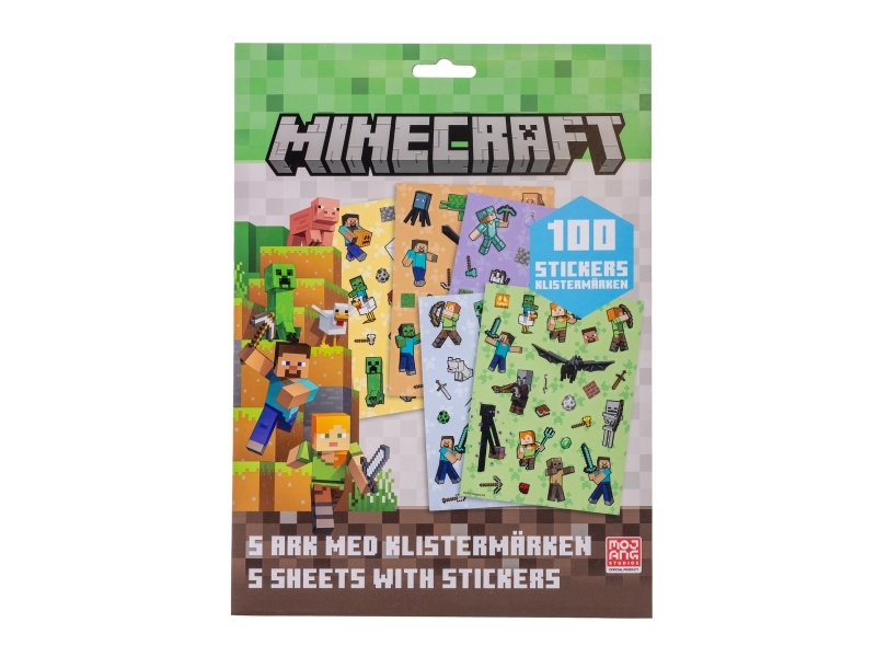MINECRAFT, Klistermærkesæt med 5 x 20 klistermærker