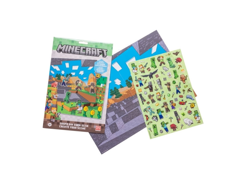 Minecraft gjenbrukbart klistremerkesett - Create your scene - 2 scener inkludert