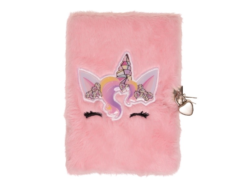 Dagbok med lås och plyschöverdrag med enhörningssten | N - A | GameStuff