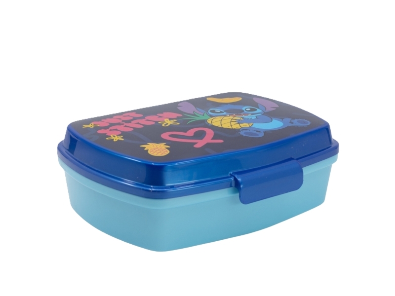 Stitch madkasse til sandwich - blå/syren, rektangulær 17 × 13,3 × 5,6 cm