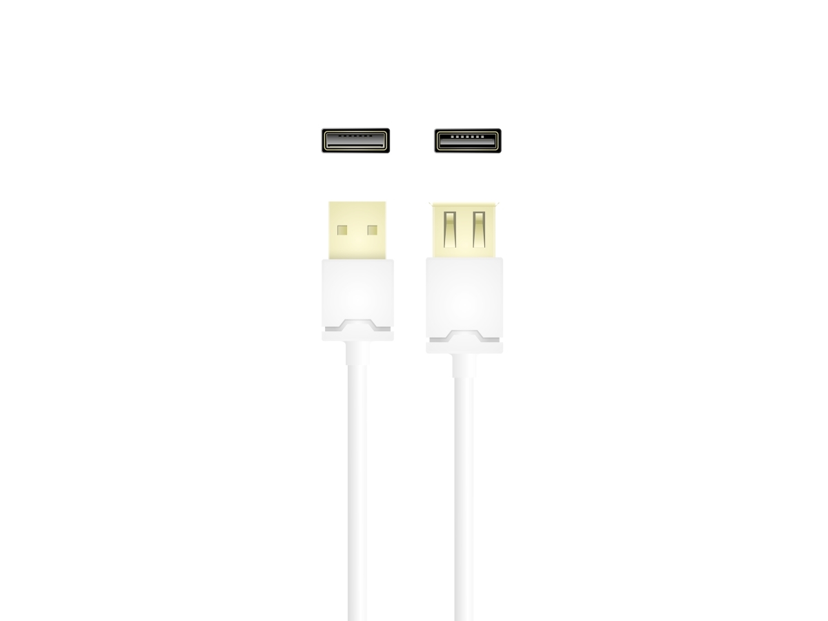 USB 2.0 forlænger kabel A han til A hun, 5 m, hvid