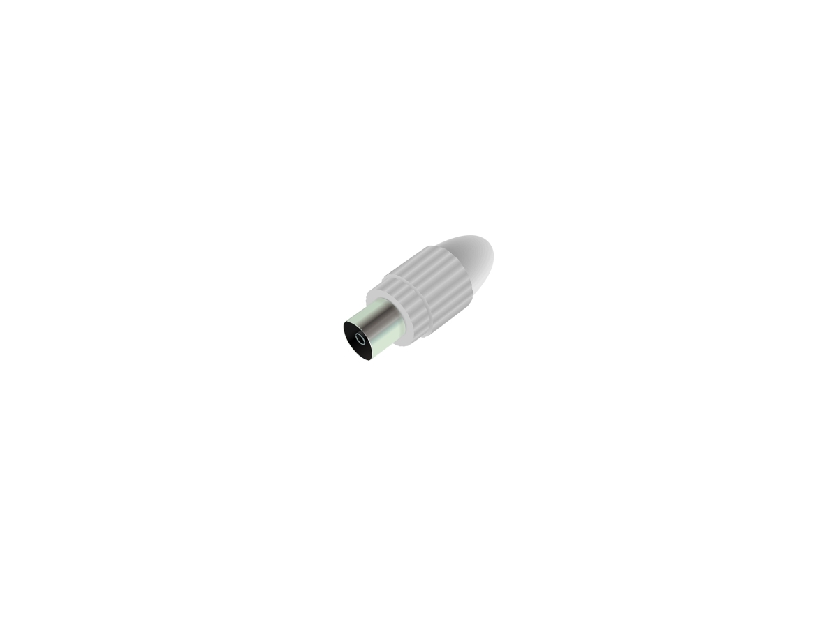 Antenna Connector Male Straight, White