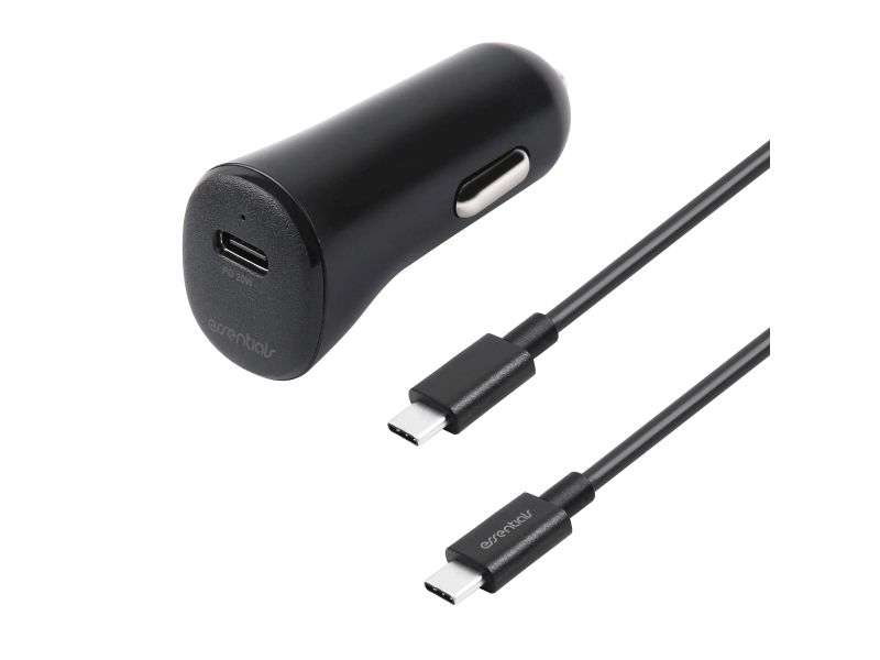 Autoladegerät Essentials, Pd 20W, Usb-C-Usb-C Kabel, 1M, Schwarz / 1110156