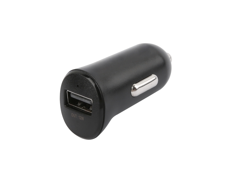 Car Charger 12W, Usb-A Light. Cable 1M, Mfi, Black