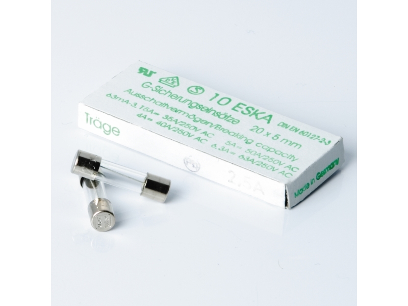 Glass fuse - slow, 2.5A - 10pack | Skrivare - Skrivartillbehör - Fixeringsenheter | GameStuff