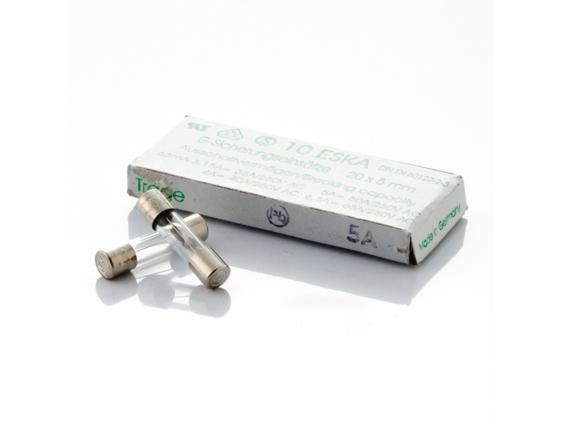 Glass fuse - slow, 5A - 10pack