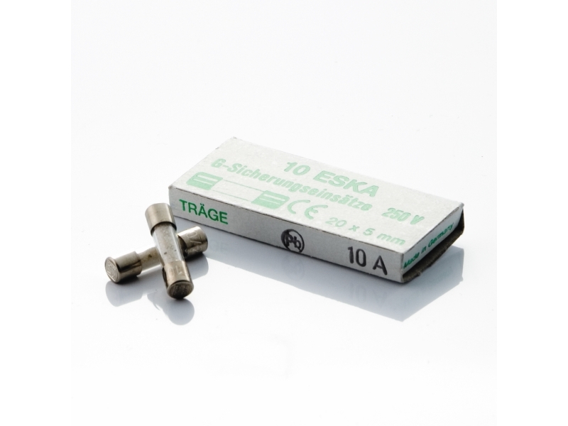 Glass fuse - slow, 10A - 10pack