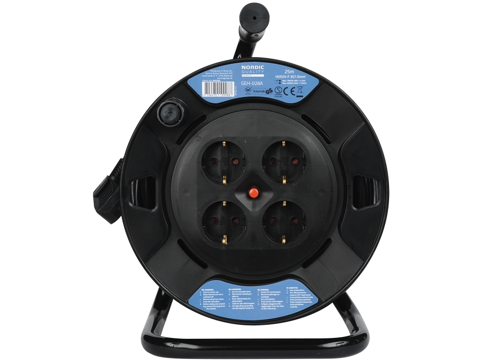 Cable Reel Safety Plug, H05vv-F 3X1.5Mm², 25M