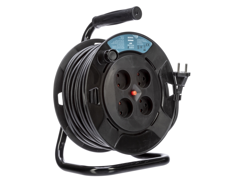Cable Reel Dk 4 X Socket, H05vv-F,2X1.0, 40M