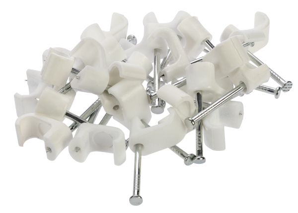 Cable Clips Flat 6X10mm, White, 25 Pcs.