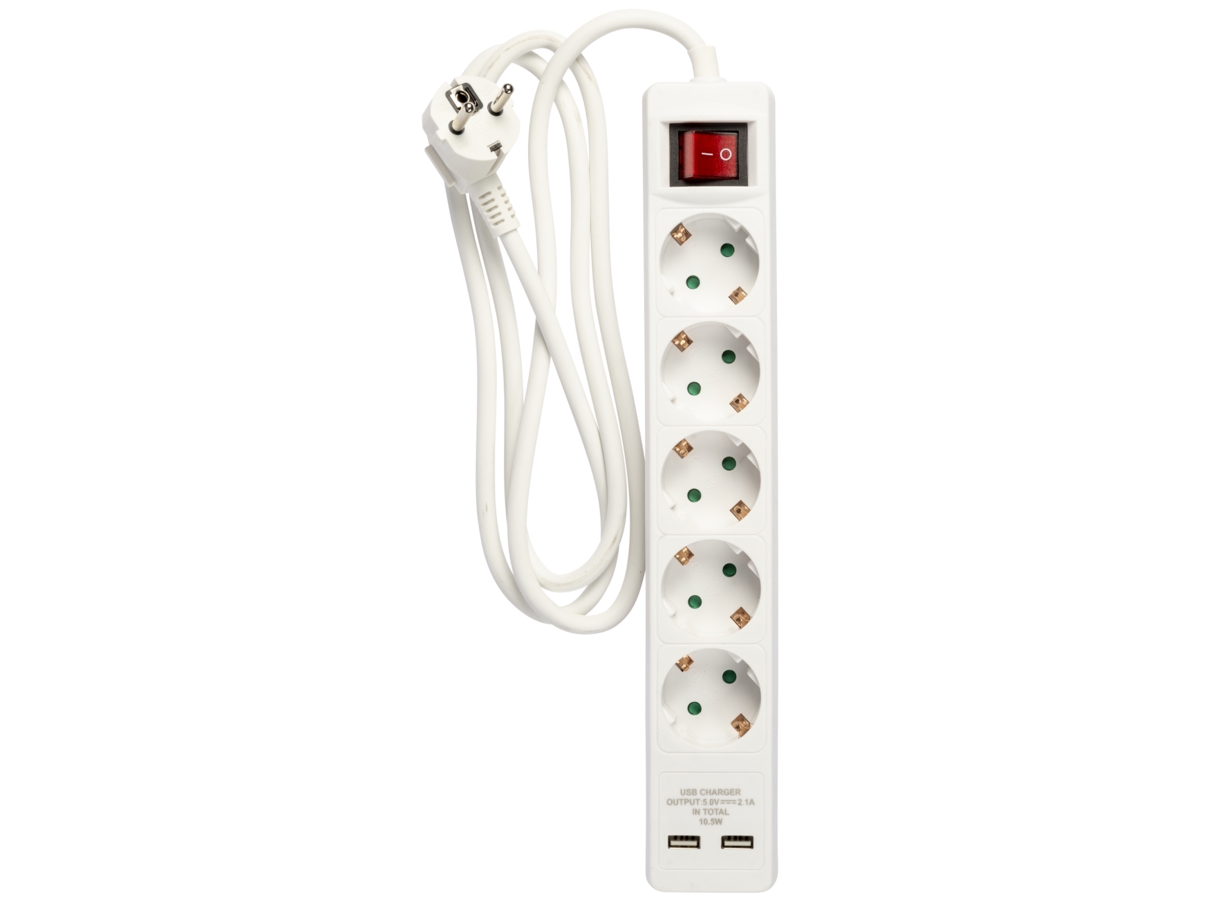 EZO Deltaco 5 pistorasian jatkojohto Nordic Quality maadoitettu, 2xUSB-A (3x1,5mm²), 1,5m / 222998