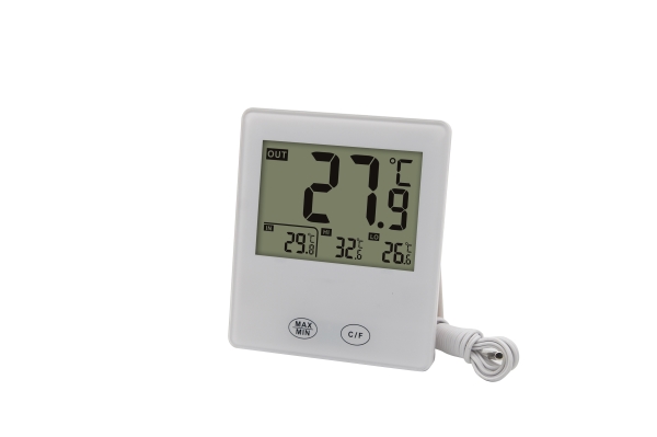 Digital indoor-outdoor thermometer w wired sensor | Trädgården - Trädgårdstillbehör - Väderstationer & termometrar | GameStuff