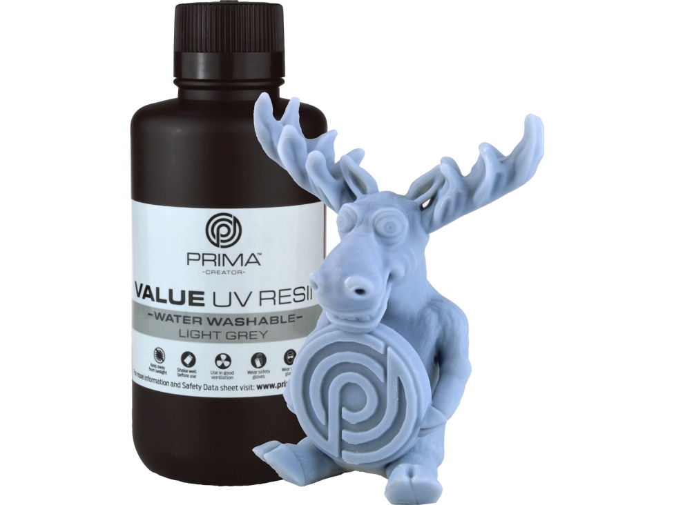 Primacreator Value Water Washable Uv-Resin - 500 Ml - Light Grey
