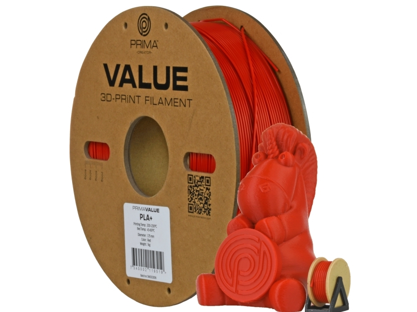 PrimaValue PLA+ - Rød - 1,75 mm - 1 kg