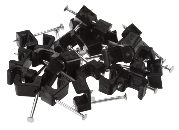 Cable Clips Flat 3X5mm, Black, 25 Pcs