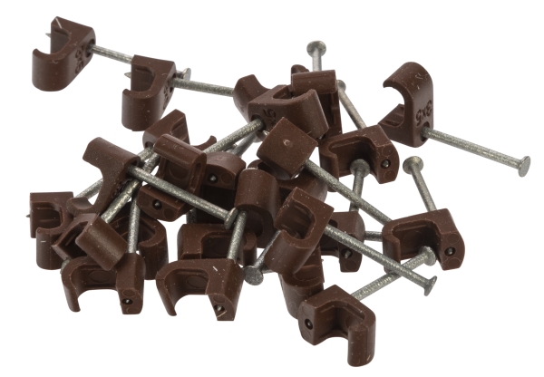 Cable Clips 3X5mm, Brown, 25 Pcs
