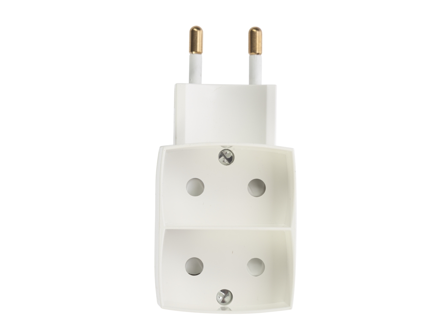 2-Way Distribution Plug Flat, White
