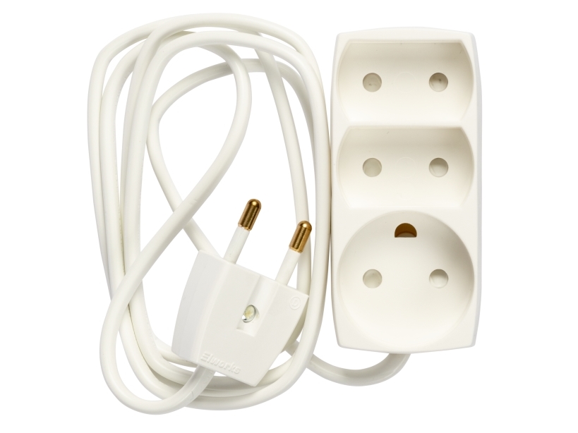 3-Way Socket 1 Round+2 Flat, 1.5M