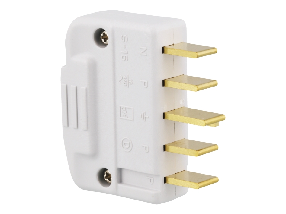 Stecker 3P+N+J Gerade (D), Weiß