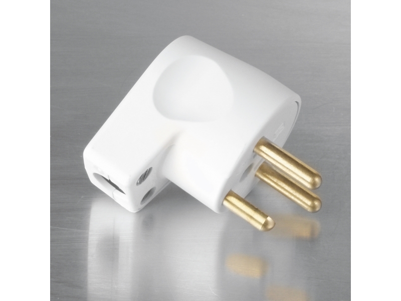 Plug W/Earth Angled (D), White