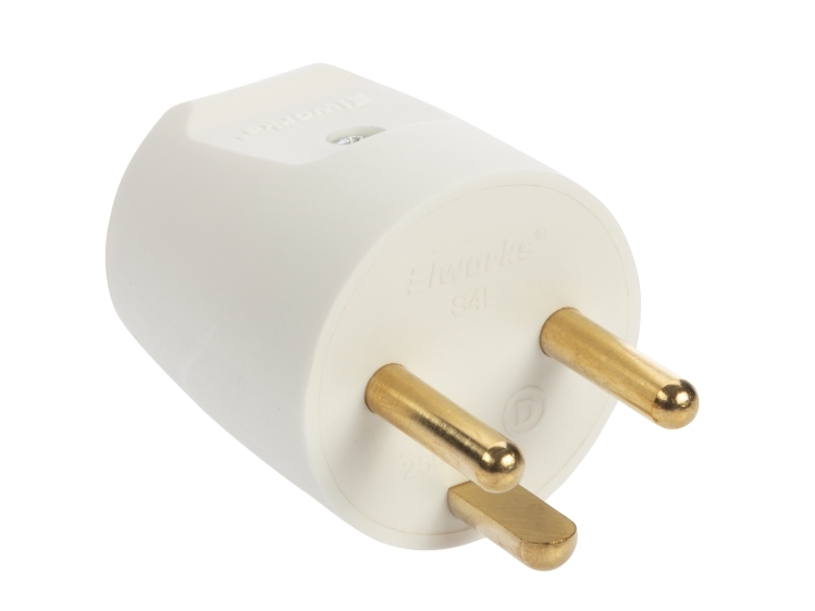 Plug W/Earth Straight (D), White