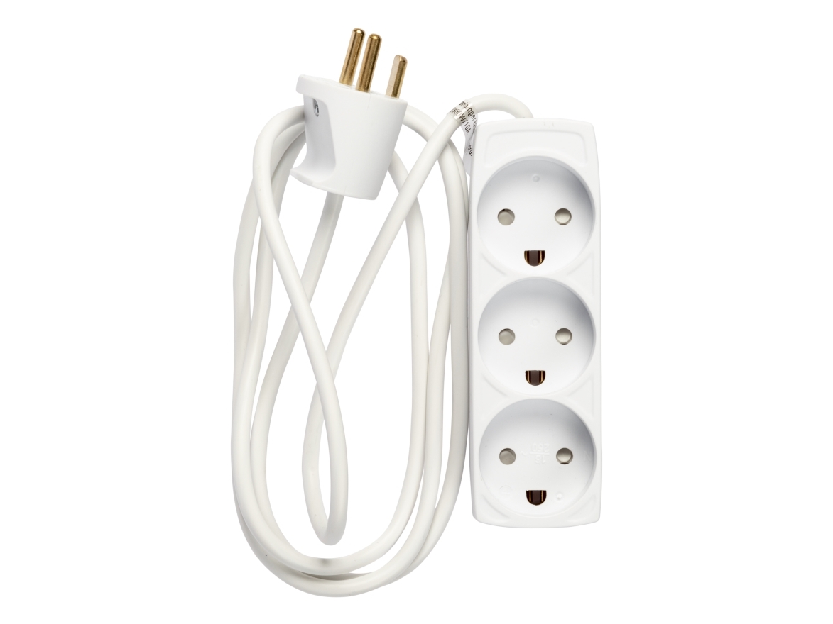 3-Way Socket Round W/Earth, 1.5M