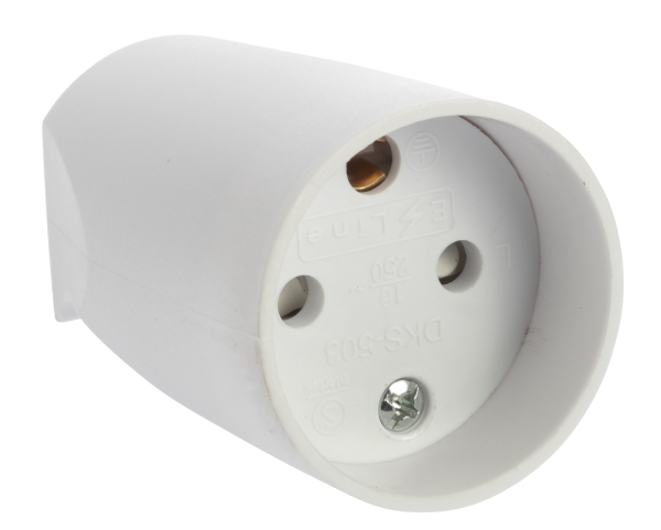 Extention Plug W/Earth (D), White