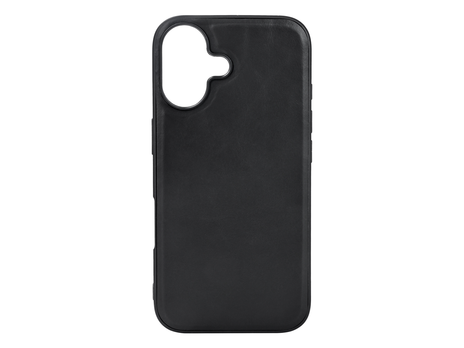 Iphone 16 Leather Mag Back Cover, Tpu Frame, Magnet, Black
